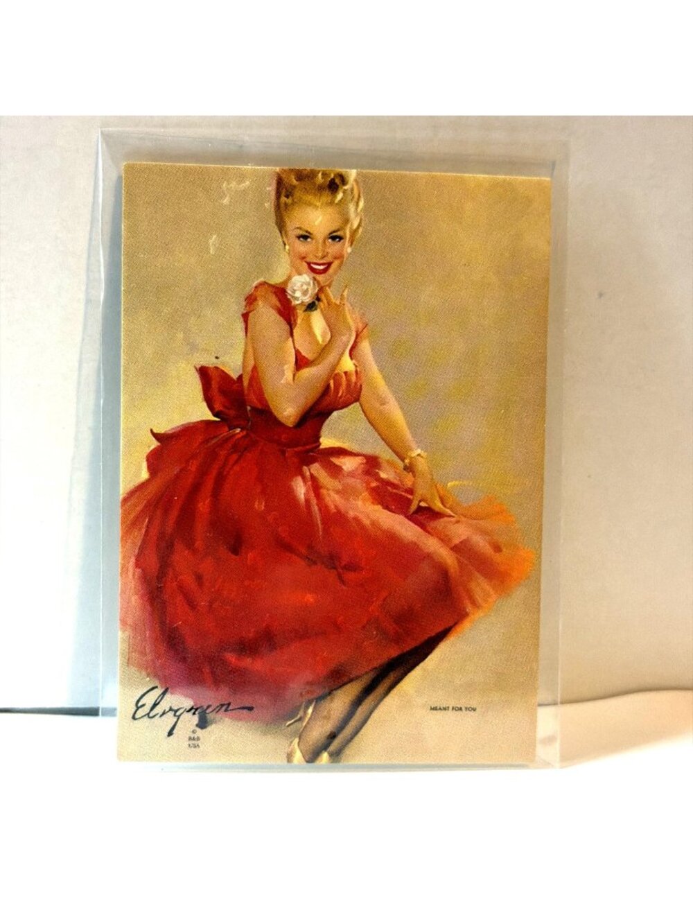 1993 Gil Elvgren Pinup Girl Collector Card #85 Meant For You Calendar Pinups EX